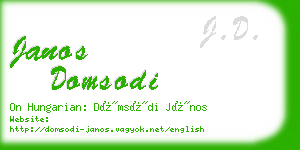janos domsodi business card